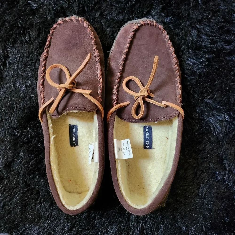 Lands' End Brown Suede Loafers